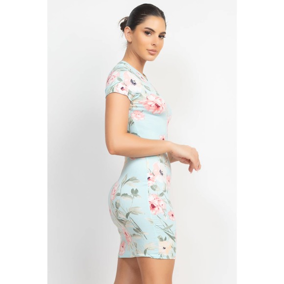 💥Floral Print Summer T-Shirt Dress - Picture 6 of 11